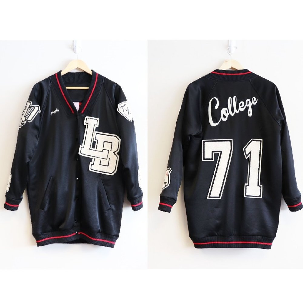 SUPER RARE Plus (+) People Iris Varsity Letterman Jacket US 1